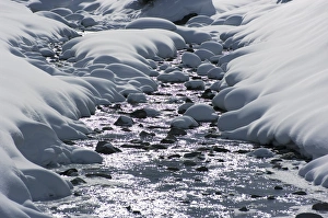 Alpine Winter Scenery Impressions: Snow and stream