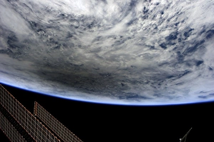 ISS Station Spatiale Impressions: Ombre de soleil, image du module spatiale international