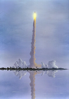 Kennedy Space Center Launch Impressions: Space Shuttle launch, artwork