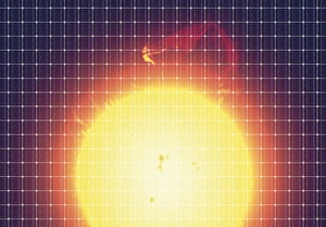 Green Energy Source Impressions: Sun reflected in a solar panel