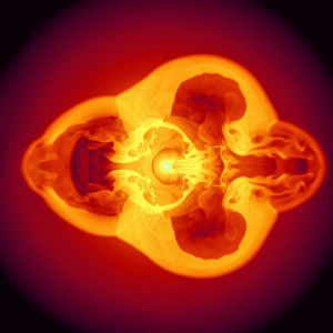 Neutron Star Formation Impressions: Supernova explosion, computer simulation