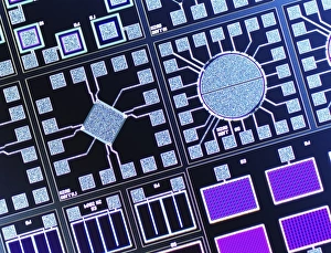 Light Micrograph Images Impressions: Surface of microchip, light micrograph C018 / 6381