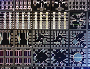 Light Micrograph Images Impressions: Surface of microchip, light micrograph C018 / 6382