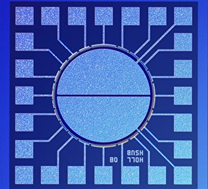Light Micrograph Images Impressions: Surface of microchip, light micrograph C018 / 6394
