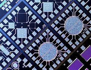 Light Micrograph Images Impressions: Surface of microchip, light micrograph C018 / 6399
