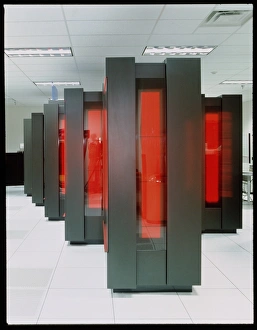 Images datées de 1995: Ordinateur informatique parallèle massif Thinking Machine CM-5