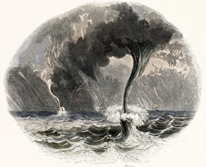 Impressions de Les tornados sont des tourbillons rapides de vent qui peuvent former un tunnel à l'intérieur d'une tempête, et les tornades se forment généralement dans le ciel ou sur la terre ferme Images datées de 2005 août: Waterspouts