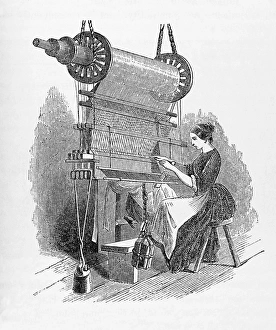 Industrial Revolution Impressions: Weaving loom