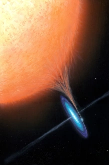 Black Hole Formation Impressions: X-ray binary system, artwork