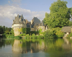 Loire Valley Chateau Impressions: Bazouges Chateau and the River Loire at Sarthe, Pays de la Loire, Loire Valley
