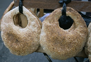Traditional Middle Eastern Cuisine Impressions: Bread on cart