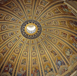 Italian Architecture Landmarks Impressions: Ceiling, Interior of the Dome