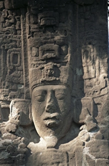 Central American Archaeology Impressions: Close-up of Stele E