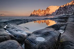 Norway Coastal Scenery Impressions: The Devils Jaw (Devils Teeth) at sunset
