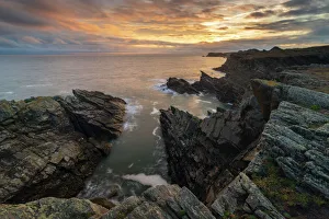 UK Coastal Landscapes Impressions: Dramatic cliffs of the Anglesey Coast, Anglesey, North Wales, United Kingdom, Europe