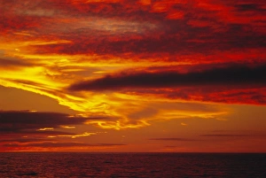 Red Clouds At Sunset Impressions: Dramatic sky and red clouds at sunset, Antarctica, , Polar Regions