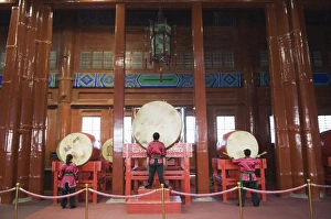 Chinese Historical Landmark Impressions: Drummers inside The Drum Tower