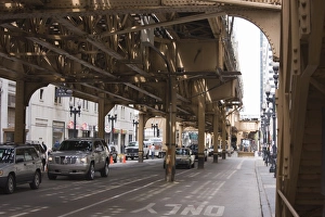 Chicago Elevated Train Impressions: Under the El, the elevated train system in The Loop, Chicago, Illinois