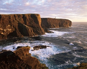 Colorful Rock Formations Europe Impressions: Eshaness Cliffs and lighthouse