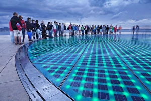 Croatia Tourism Impressions: Installation Greetings To The Sun by Nikola Basic at dusk