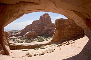 Eroded Sandstone Landscapes Impressions: Looking out through Tower Arch
