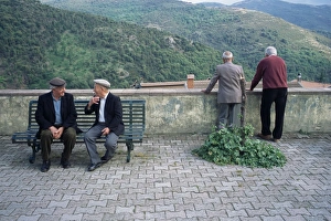 European Folk Traditions Impressions: Men watching procession