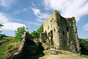 Derbyshire Impressions: Château de Peveril à Castleton dans le district du Pic et en Angleterre au Royaume-Uni d'Europe