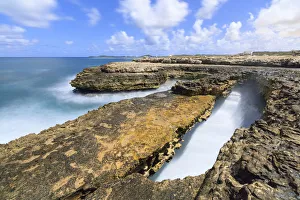 West Indies Beaches Impressions: Rough sea and cliffs, Devils Bridge, Antigua, Antigua and Barbuda, Leeward Islands