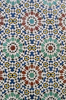 Impressions de Détail de l'artiste en céramique du palais royal à Fès au Maroc dans le nord de l'Afrique Fez Impressions: Détail de la tapisserie