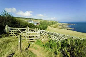 UK Coastal Walks Impressions: View from the Devon Coast Path at Prawle Point, South Hams, Devon, England