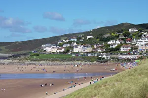Devon Impressions: Plage de Woolacombe à Woolacombe en Cornouailles du Sud-Est d'Angleterre au Royaume-Uni en Europe