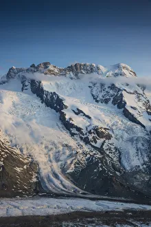 Swiss Mountain Range Impressions: Monte Rosa range & Gornergletscher, Zermatt, Valais, Switzerland