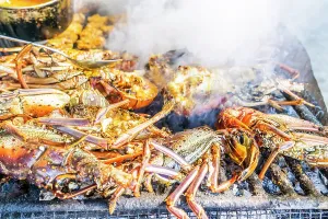 Homard grillé, Carriacou, Grenade, Caraïbe.