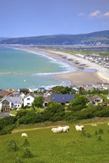 Royaume-Uni Impressions: Le résort de bord de mer de Borth dans la baie du Cardigan au pays de Galles au Royaume-Uni en Europe