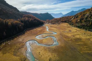 Lombardy Landscape Photography Impressions: winding Duino river in Preda Rossa valley. Val Masino, Sondrio province, Lombardy, Italy