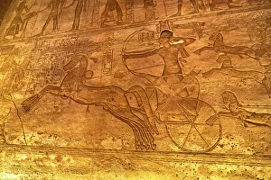 Nile River Landmarks Impressions: Abu Simbel. Ancient Temple Complex cut into solid rock