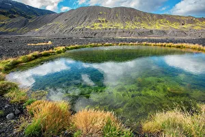 Icelandic Geology Impressions: Tiny pond created by violent volcanic forces