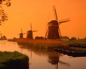 Dutch Countryside Sunset Impressions: Windmills at sunset