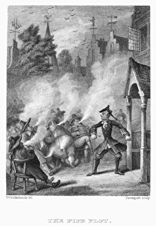 Antique Steel Engraving Impressions: CRUIKSHANK: PIPE PLOT. The pipe plot