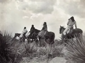 Vintage Indian Images Impressions: APACHE ON HORSEBACK, c1906. Before the storm