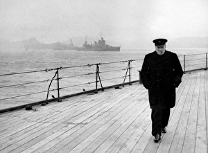 WINSTON CHURCHILL (1874-1965). Homme dÉtat et écrivain anglais. Photographie, 1941.