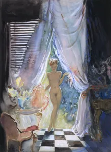Nu intégral dans la fenêtre par David Wright.