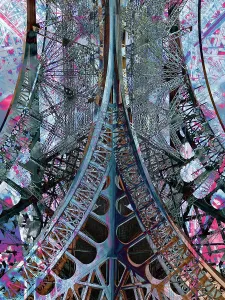 Paris France Landmark Impressions: The Eiffel Tower, abstract visualization