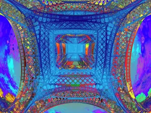Impression encadrée : La Tour Eiffel, visualisation abstraite. Impression encadrée : La Tour Eiffel, visualisation abstraite.