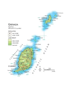 Caribbean Geography Impressions: Map of Grenada