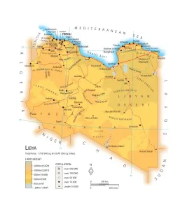 North Africa Geography Impressions: Map of Libya