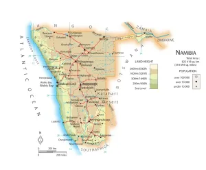 Africa Geography Maps Impressions: Map of Namibia
