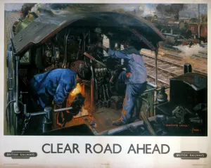 Route claire devant, affiche BR, années 1950.