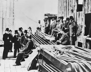 Civil Engineering History Impressions: Officers Observing Bridge Construction