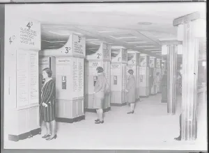 London Underground History Impressions: Patrons Using Ticket Machines